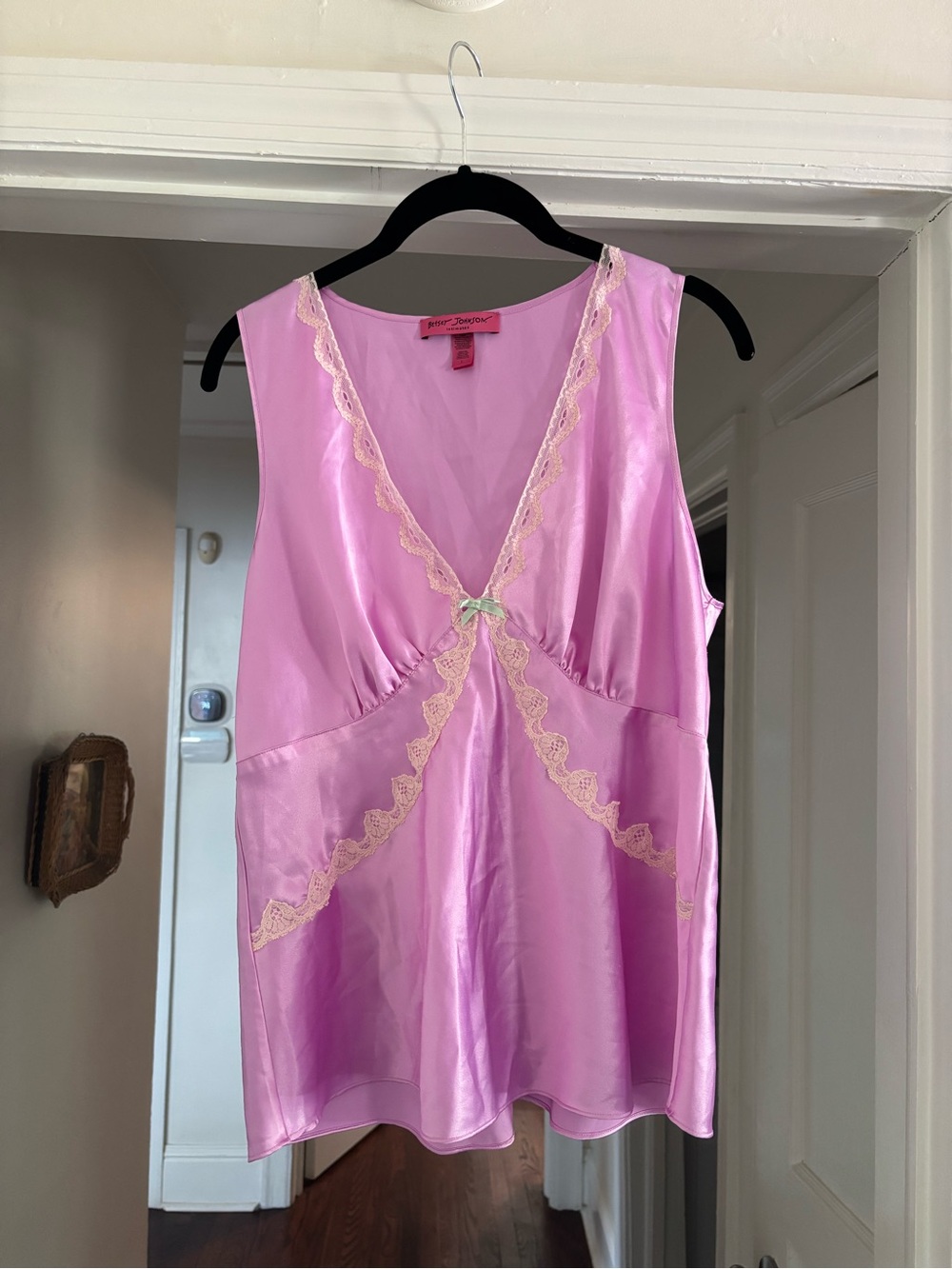Betsey Johnson Camisole Large Lilac Satin Intimates - Picture 1 of 4
